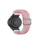 For Amazfit T-Rex / T-Rex Pro / Ares Adjustable Buckle Braided Nylon Watch Band (Pink + White)