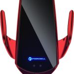 Forcell Βάση Κινητού Αυτοκινήτου HS1 Κόκκινο με Ρυθμιζόμενα Άγκιστρα και Ασύρματη Φόρτιση