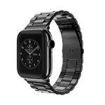 Διπλωμένη πόρπη 3 χάντρες από ανοξείδωτο ατσάλι Ζάντα ρολογιού για Apple Watch Ultra 49mm / Series 8&7 45mm / SE 2&6&SE&5&4 44mm / 3&2&1 42mm (Μαύρο)