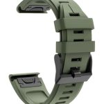 Ανταλλακτικό λουράκι QuickFit Garmin Fenix 3/5x/3HR/5X Plus/6x/6x Pro/7x Sportband Black Buckle Khaki (26mm)