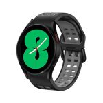 Για Samsung Galaxy Watch 4 44mm 20mm λουράκι ρολογιών σιλικόνης δύο χρωμάτων (ΓΚΡΙ+ΜΑΥΡΟ)