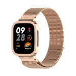 Για Xiaomi Redmi Watch 3  2 in 1 Milan Metal Watch Band με πλαίσιο ρολογιού (Rose Gold)