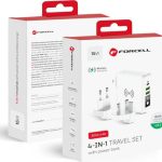Forcell Multifunction 4in1 Wireless Power Bank 8000mAh 15W με 2 Θύρες USB-A και Θύρα USB-C Λευκό