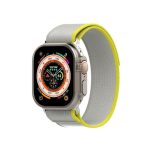 Διπλό έγχρωμο Nylon Hook and Loop Fastener Band Watch for Apple Watch Series 8&7 41mm / SE 2&6&SE&5&4 40mm / 3&2&1 38mm (Yellow+Beige)