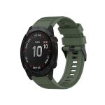 For Garmin Fenix 6X Sapphire 26mm Horizontal Texture Silicone Watch Band with Removal Tool  ( Green)