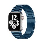 Διπλωμένη πόρπη 3 χάντρες από ανοξείδωτο ατσάλι Ζάντα ρολογιού για Apple Watch Ultra 49mm / Series 8&7 45mm / SE 2&6&SE&5&4 44mm / 3&2&1 42mm (Μπλε)