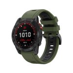 For Garmin Fenix 7X 26mm Two-Color Sports Silicone Watch Band(Army Green + Black)