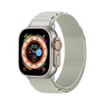 Nylon Loop Watch Band για Apple Watch Ultra 49mm / Series 8&7 45mm / SE 2&6&SE&5&4 44mm / 3&2&1 42mm (Μπεζ)