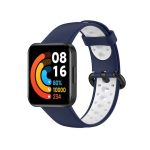 For Xiaomi Redmi Watch 2 Lite Δίχρωμη ζώνη ρολογιών σιλικόνης μεικτής (μπλε+λευκό)