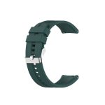 For TicWatch Pro 3 Silicone Watch Band with Silver Steel Buckle(Dark Green)