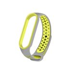 For Xiaomi Mi Band 6 (CA8856) Breathable Silicone Watch Band with Holes (ΓΚΡΙ + ΚΙΤΡΙΝΟ )