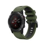 For Garmin Fenix 5X Plus 26mm Two-Color Sports Silicone Watch Band (ΠΡΑΣΙΝΟ + ΜΑΥΡΟ)