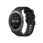 For Garmin Enduro 26mm Horizontal Texture Silicone Watch Band with Removal Tool(Black) (SYA002012404A)