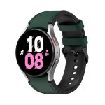 For Samsung Galaxy Watch5 44mm / 40mm Silicone Leather Black Buckle Watch Band, Size:L(Olive Green)