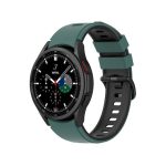 Για Samsung Galaxy Watch5 Pro 45mm/5 44mm/5 Δίχρωμη ζώνη σιλικόνης με λουράκι ρολογιού 40mm (Olive Green Black)