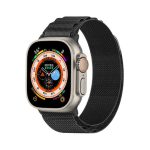 Nylon Loop Watch Band για Apple Watch Ultra 49mm / Series 8&7 45mm / SE 2&6&SE&5&4 44mm / 3&2&1 42mm (Μαύρο)