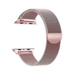 Milanese Loop Magnetic Stainless Steel Watch Band for Apple Watch Ultra 49mm / Series 8&7 45mm / SE 2&6&SE&5&4 44mm / 3&2&1 42mm(Rose Pink)