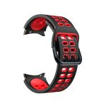Για το Samsung Galaxy Watch4 40mm / 44mm με οπή διπλής σειράς Ζάντα σιλικόνης δύο χρωμάτων (Μαύρο κόκκινο)