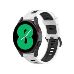 For Samsung Galaxy Watch 5 40mm 20mm Two-color Stripe Silicone Watch Band (ΑΣΠΡΟ + ΜΑΥΡΟ )