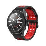 For Samsung Galaxy Watch 5 Pro 45mm 20mm Breathable Two-Color Silicone Watch Band (ΚΟΚΚΙΝΟ +ΜΑΥΡΟ )