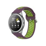 For Xiaomi Haylou Solar LS05 Two-tone Silicone Watch Band, Size: 22mm(Purple Lime)