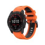 Για Garmin Fenix ​​7X 26mm, δίχρωμη αθλητική ζώνη ρολογιών σιλικόνης (πορτοκαλί+μαύρο)  Εφαρμόζεται μοντέλα: κατάλληλο για Garmin Fenix7X, Fenix ​​7X Solar, TACTIX 7/ 7 Pro, TACTIX DELTA, Enduro, VERTIX2, Fenix ​​6X , Fenix ​​6X Pro, Fenix ​​6X Sapphire G