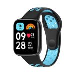 Xiaomi For Redmi Watch 3 Active Two Color Silicone Watch Band (ΜΑΥΡΟ + ΜΠΛΕ )