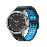 Αναπνεύσιμο λουράκι ρολογιών σιλικόνης δύο χρωμάτωνΓια Samsung Galaxy Watch 5 40mm/ Για Watch 5 44mm/ Για Watch 5 Pro 45mm/ Για Watch 4 40mm/ Για Watch 4 44mm/ Για  Watch 4 Classic 46mm/ Για Watch 4 Classic 42mm/ Για  Watch Active 2 20mm (Black+Blue)