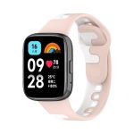 For Redmi Watch 3 Active Stitching Band σιλικόνης δύο χρωμάτων (ροζ λευκό)