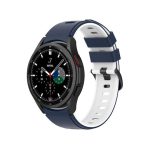 Για Samsung Galaxy Watch5 Pro 45mm/5 44mm/5 Δίχρωμη ζώνη σιλικόνης με λουράκι ρολογιού (Midnight Blue White)