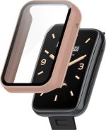 Για Xiaomi Mi Band 7 Pro PC+ σκληρυμένη μεμβράνη Πλήρως κλειστή προστατευτική θήκη ρολογιού (ροζ)