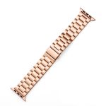 For Apple Watch Series 9&8&7 41mm / SE 3&SE 2&6&SE&5&4 40mm / 3&2&1 38mm Fold Buckle 3 Beads Stainless Steel Watch Band(Rose Gold) - Image 3
