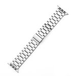 For Apple Watch Series 9&8&7 41mm / SE 3&SE 2&6&SE&5&4 40mm / 3&2&1 38mm Fold Buckle 3 Beads Stainless Steel Watch Band(Silver) - Image 3