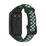 For Huawei Band 6 / Honor Band 6 Universal Two-color Breathable Silicone Watch Band(Dark Green White - Image 5