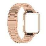 Three-bead Steel Watch Band for Xiaomi Redmi Watch 2 Lite International Version(Rose Gold)