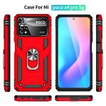 For Xiaomi Poco X4 Pro 5G Shockproof TPU + PC Phone Case with 360 Degrees Rotating Holder(Red) - Image 6