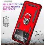 For Xiaomi Poco X4 Pro 5G Shockproof TPU + PC Phone Case with 360 Degrees Rotating Holder(Red) - Image 3