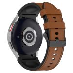 For Samsung Galaxy Watch5 44mm / 40mm Silicone Leather Black Buckle Watch Band, Size:S(Brown) - Image 2