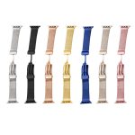 Milan Fold Buckle Metal Watch Band For Apple Watch Series 9&8&7 41mm / SE 3&SE 2&6&SE&5&4 40mm / 3&2&1 38mm(Rose Gold) - Image 3