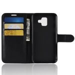 Litchi Texture Horizontal Flip Leather Case for Galaxy A6 (2018), with Wallet & Holder & Card Slots (Black) - Image 3