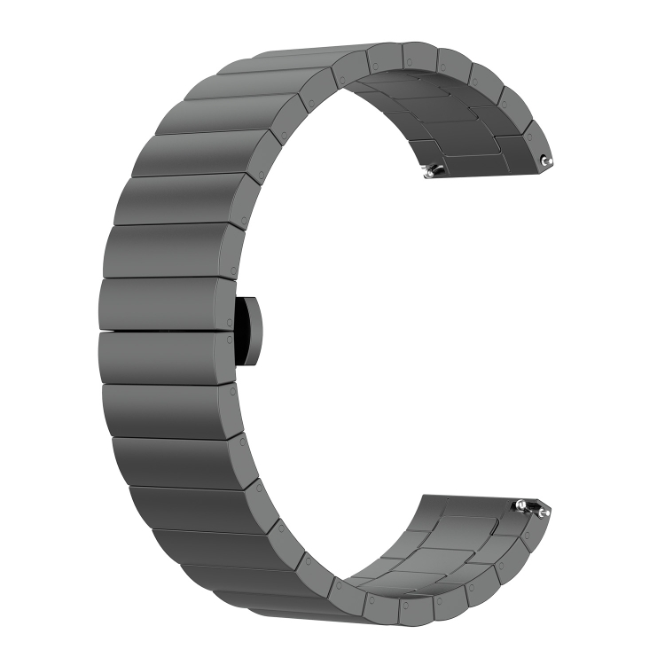 SYA001858101F_1 For Huawei Watch GT 3 Pro 46mm 22mm One Bead Butterfly Buckle Metal Steel Watch Band(Gray) - Image 1