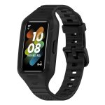 For Honor Band 6 Solid Color Silicone Integrated Watch Band(Black) - Image 2