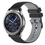 For Samsung Gear S3 Classic 22mm Checkered Two-Color Silicone Watch Band(Black+Grey) - Image 2