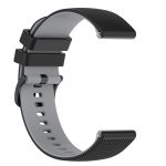 For Samsung Gear S3 Classic 22mm Checkered Two-Color Silicone Watch Band(Black+Grey)