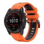 For Garmin Fenix 7X 26mm Two-Color Sports Silicone Watch Band(Orange+Black) - Image 2