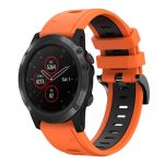 For Garmin Fenix 5X Plus 26mm Two-Color Sports Silicone Watch Band(Orange+Black) - Image 2