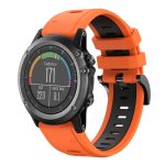 For Garmin Fenix 3 26mm Two-Color Sports Silicone Watch Band(Orange+Black) - Image 2