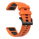 For Garmin Fenix 3 Sapphire 26mm Two-Color Sports Silicone Watch Band(Orange+Black)