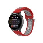 Για Huawei Watch 3 / 3 Pro 22mm Sport Δίχρωμη ζώνη ρολογιών σιλικόνης (Κόκκινο γκρι) Εφαρμοσμένα μοντέλα: κατάλληλα για Huawei Watch 3, Watch 3 Pro, Watch GT2 pro, Watch GT2 pro ECG, Watch GT 2e, Watch GT (42mm, 46mm), Watch GT2 46mm , Honor Watch GS PRO,