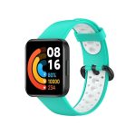 For Xiaomi Redmi Watch 2 Lite Δίχρωμη ζώνη ρολογιών σιλικόνης (κυανό+λευκό)
